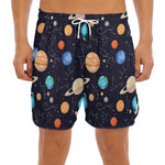 Constellations And Planets Pattern Print Men's Split Running Shorts