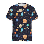 Constellations And Planets Pattern Print Men's Sports T-Shirt
