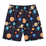 Constellations And Planets Pattern Print Men's Swim Trunks