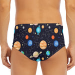 Constellations And Planets Pattern Print Men's Triangle Swim Briefs