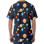 Constellations And Planets Pattern Print Men's Velvet T-Shirt