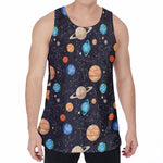 Constellations And Planets Pattern Print Men's Velvet Tank Top