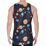 Constellations And Planets Pattern Print Men's Velvet Tank Top