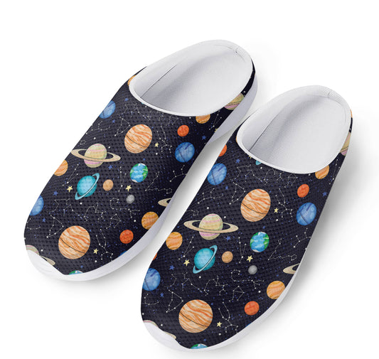 Constellations And Planets Pattern Print Mesh Casual Shoes
