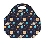 Constellations And Planets Pattern Print Neoprene Lunch Bag