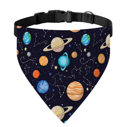 Constellations And Planets Pattern Print Over The Collar Dog Bandana