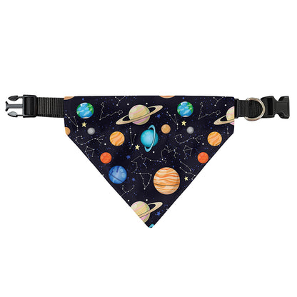 Constellations And Planets Pattern Print Over The Collar Dog Bandana