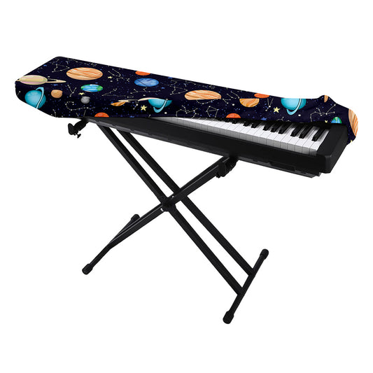 Constellations And Planets Pattern Print Piano Keyboard Cover