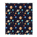 Constellations And Planets Pattern Print Polyester Shower Curtain