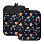 Constellations And Planets Pattern Print Pot Holders With Pocket