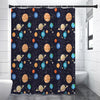 Constellations And Planets Pattern Print Premium Shower Curtain