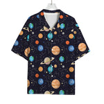 Constellations And Planets Pattern Print Rayon Hawaiian Shirt