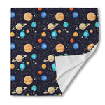 Constellations And Planets Pattern Print Silk Bandana