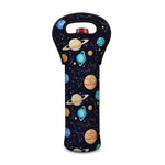Constellations And Planets Pattern Print Single Neoprene Wine Tote