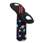 Constellations And Planets Pattern Print Single Neoprene Wine Tote