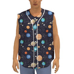 Constellations And Planets Pattern Print Sleeveless Baseball Jersey
