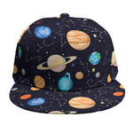 Constellations And Planets Pattern Print Snapback Cap