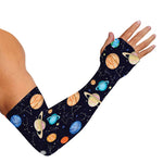 Constellations And Planets Pattern Print Sun Protection Arm Sleeves