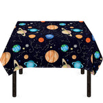 Constellations And Planets Pattern Print Tablecloth