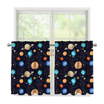 Constellations And Planets Pattern Print Tier Curtains