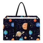 Constellations And Planets Pattern Print Utility Tote Bag