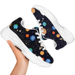 Constellations And Planets Pattern Print White Chunky Shoes