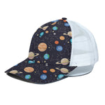Constellations And Planets Pattern Print White Mesh Trucker Cap