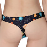 Constellations And Planets Pattern Print Women's Thong