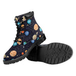 Constellations And Planets Pattern Print Work Boots