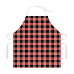 Coral Pink And Black Buffalo Check Print Adjustable Apron