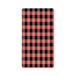 Coral Pink And Black Buffalo Check Print Baby Crib Sheet