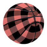 Coral Pink And Black Buffalo Check Print Basketball