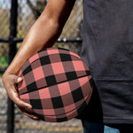 Coral Pink And Black Buffalo Check Print Basketball