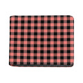 Coral Pink And Black Buffalo Check Print Bifold Wallet