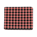 Coral Pink And Black Buffalo Check Print Bifold Wallet