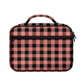 Coral Pink And Black Buffalo Check Print Briefcase Bible Bag