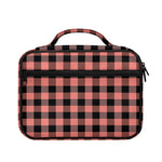 Coral Pink And Black Buffalo Check Print Briefcase Bible Bag