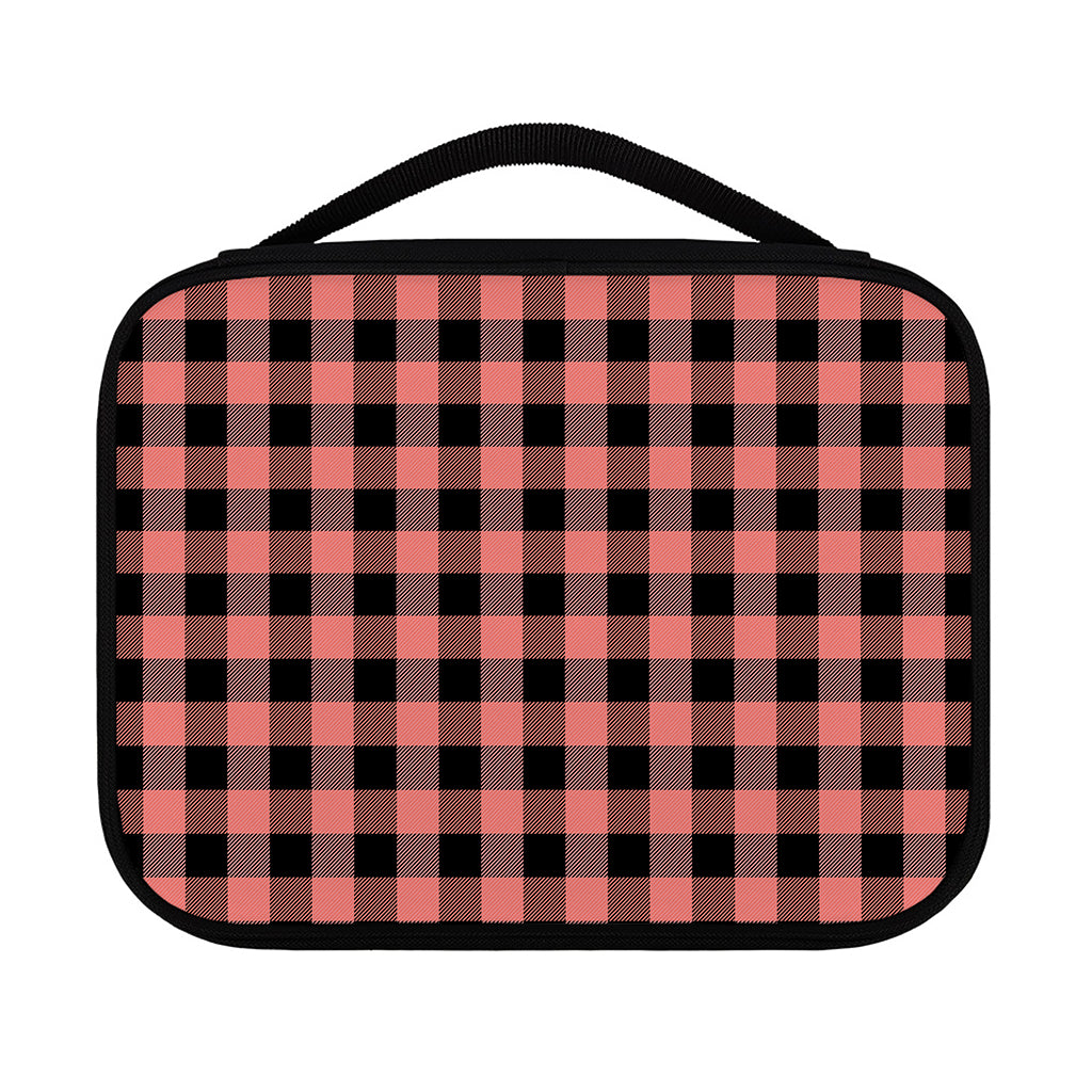 Coral Pink And Black Buffalo Check Print Classic Bible Case