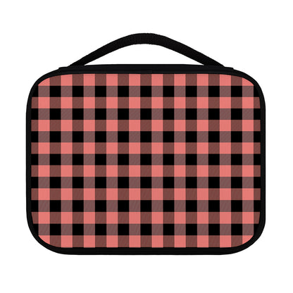 Coral Pink And Black Buffalo Check Print Classic Bible Case
