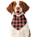 Coral Pink And Black Buffalo Check Print Dog Bandana