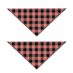 Coral Pink And Black Buffalo Check Print Dog Bandana