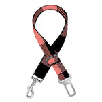 Coral Pink And Black Buffalo Check Print Dog Seat Belt