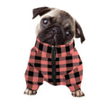 Coral Pink And Black Buffalo Check Print Dog Zip Up Jacket