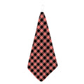 Coral Pink And Black Buffalo Check Print Hand Towel