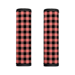 Coral Pink And Black Buffalo Check Print Handle Covers