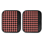 Coral Pink And Black Buffalo Check Print Handle Covers