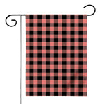 Coral Pink And Black Buffalo Check Print House Flag