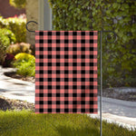 Coral Pink And Black Buffalo Check Print House Flag