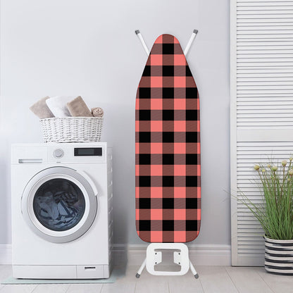 Coral Pink And Black Buffalo Check Print Ironing Board Cover