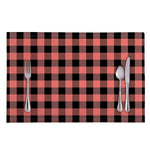 Coral Pink And Black Buffalo Check Print Placemat